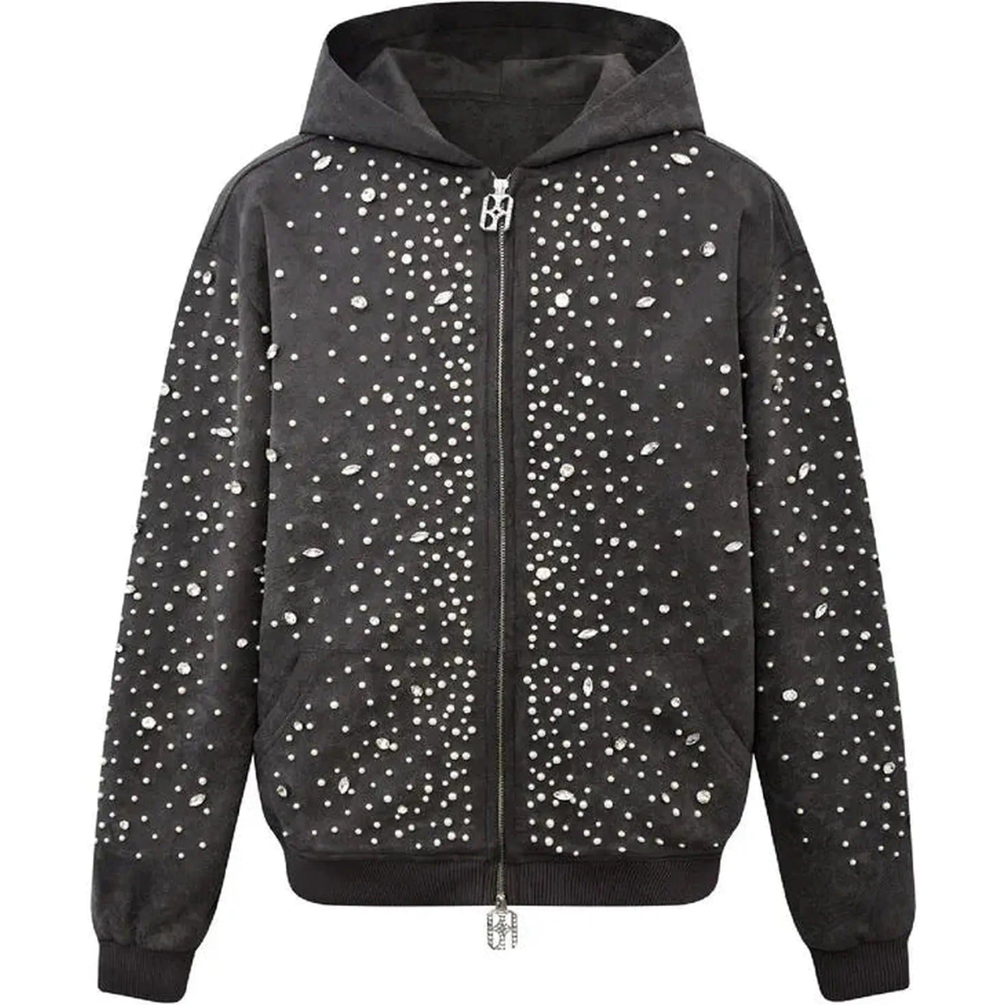 Birth of Royal Child Cashew Blossom Pearl Zipper Hoodie