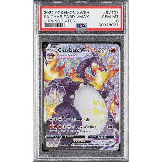 2021 POKEMON SWORD & SHIELD SHINING FATES #SV107 FULL ART/CHARIZARD VMAX