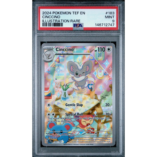 2024 POKEMON TEF EN-TEMPORAL FORCES ILLUSTRATION RARE #183 CINCCINO PSA 9
