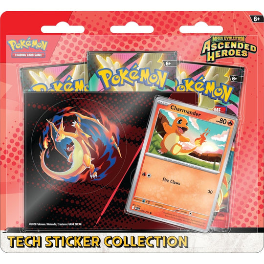 Pokemon Ascended Heroes Charmander Tech Sticker Collection 2026 Pokémon Mega Evolution