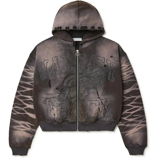 VALE Forever Storm Garden Zip Up Hoodie Brown