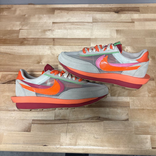Nike LD Waffle sacai CLOT Kiss of Death Net Orange Blaze Size 10M (Lightly Worn)
