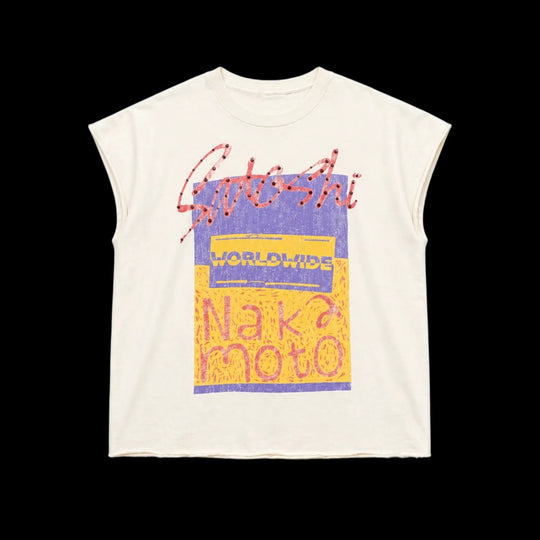 Satoshi Nakamoto Worldwide Cutoff Tee Cream