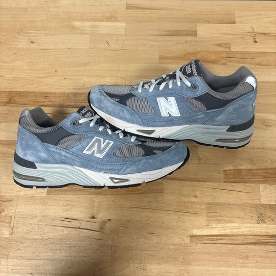 New Balance 991 MiUK Dusty Blue Alloy Smoked Pearl Size 10M (Lightly Worn)