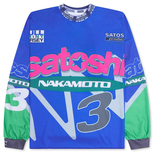 Satoshi Nakamoto Speedway Longsleeve Blue