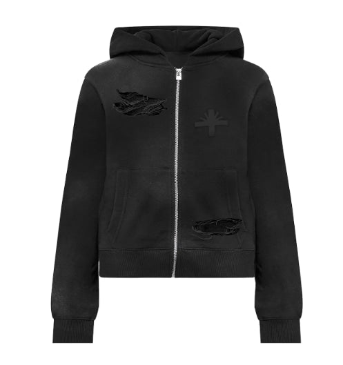 Vertabrae Classic Obsidian Zip-Up Hoodie
