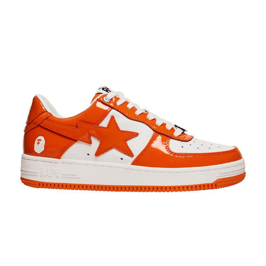 A Bathing Ape Bape Sta Patent Leather Orange White