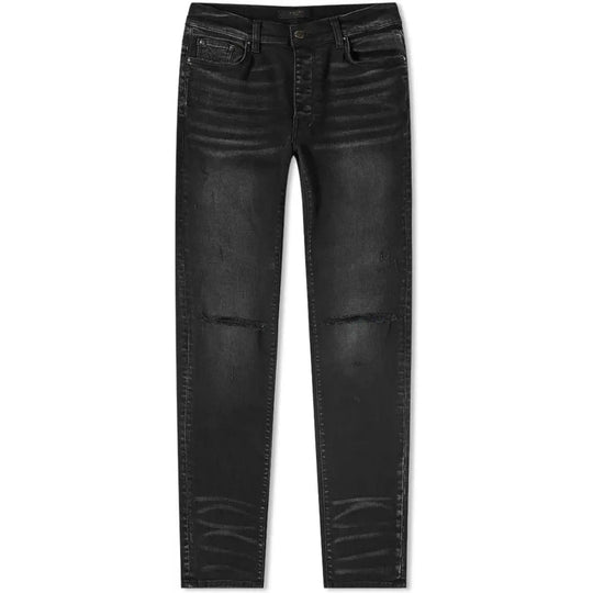 AMIRI Slash Skinny Jeans Aged Black