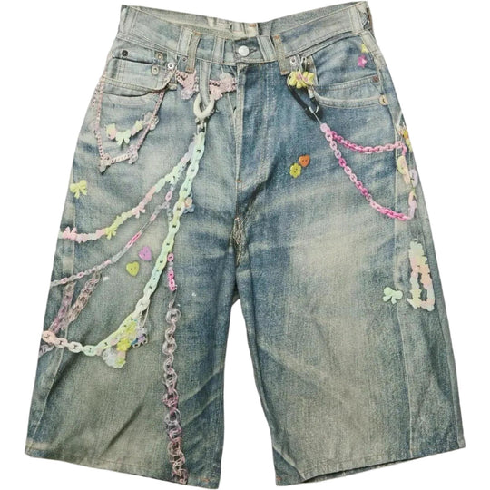 Acne Studios Trompe l'oeil Denim Jean Shorts