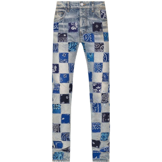 Amiri Bandana Check Jean Blue