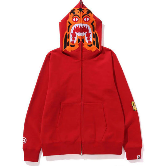BAPE 1St Camo Tiger Full Zip Hoodie (SS23) Red