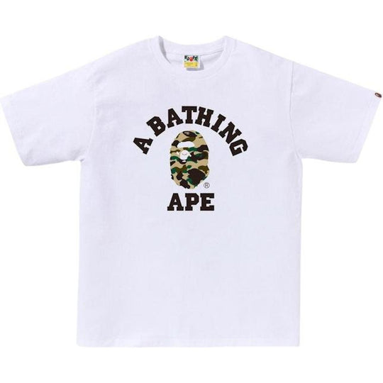 BAPE 1st Camo College Tee (FW25) White/Yellow