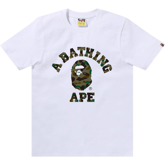 BAPE 1st Camo College Tee White/Green