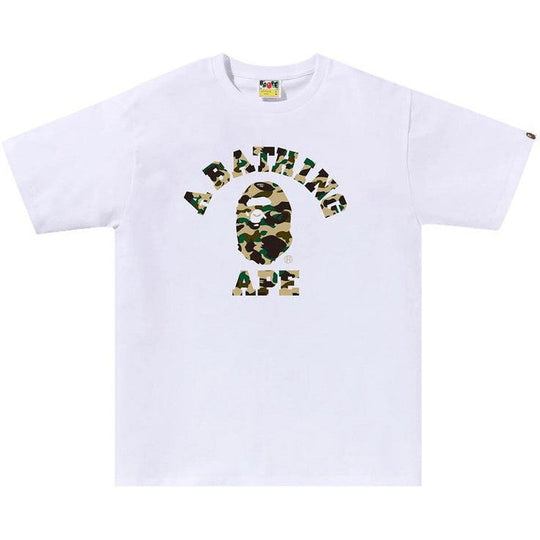 BAPE 1st Camo College Tee White/Yellow