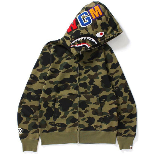 BAPE 1st Camo Shark Full Zip Hoodie Green