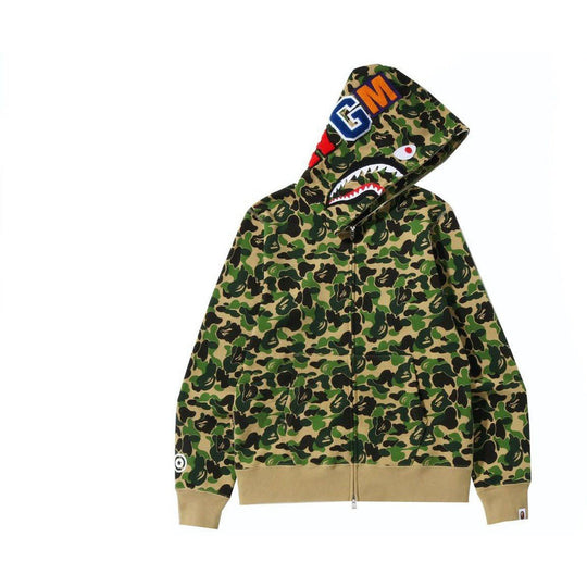 BAPE ABC Camo Shark Full Zip Hoodie Green