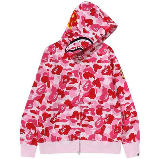 BAPE ABC Camo Shark PONR Full Zip Hoodie Pink