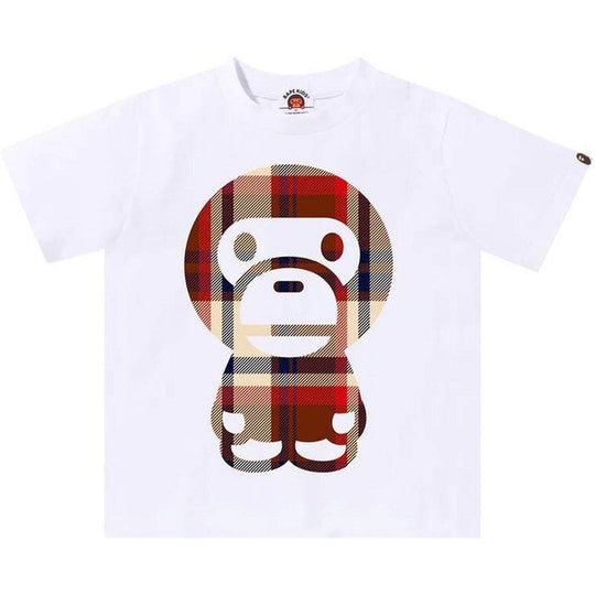 BAPE ABC Plaid Big Baby Milo Tee