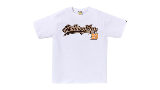 BAPE Baseball Logo Tee White/Orange