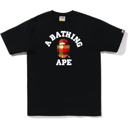 BAPE Block Check College Tee (FW22) Black Red