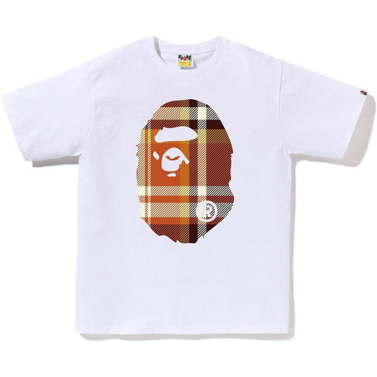 BAPE Check College Big Ape Head Tee White