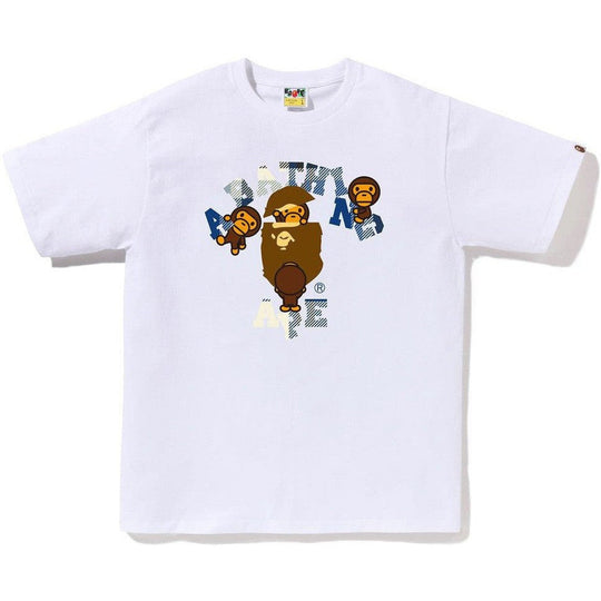 BAPE Check College Milo Tee White