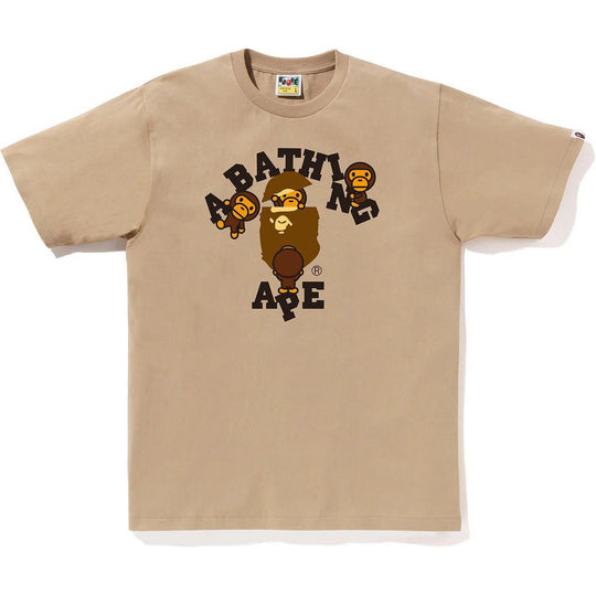 BAPE College Milo Tee Beige