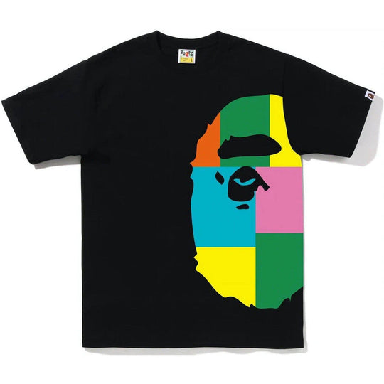 BAPE Color Block Side Big Ape Head Tee Black Multi