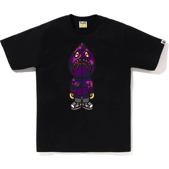 BAPE Color Camo Classic Milo Shark Tee Black/Purple