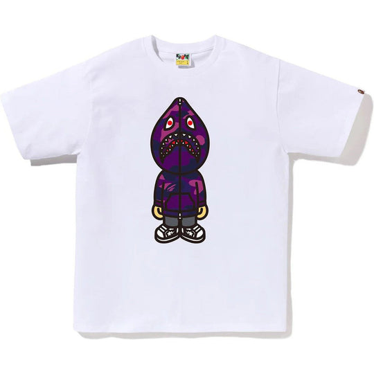 BAPE Color Camo Classic Milo Shark Tee White/Purple