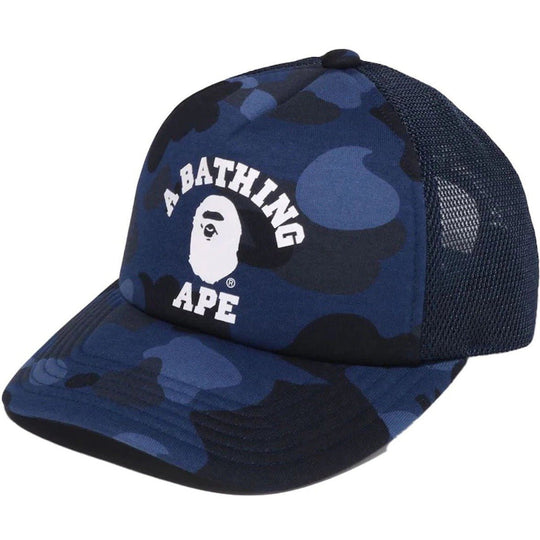 BAPE Color Camo College Mesh Cap Navy