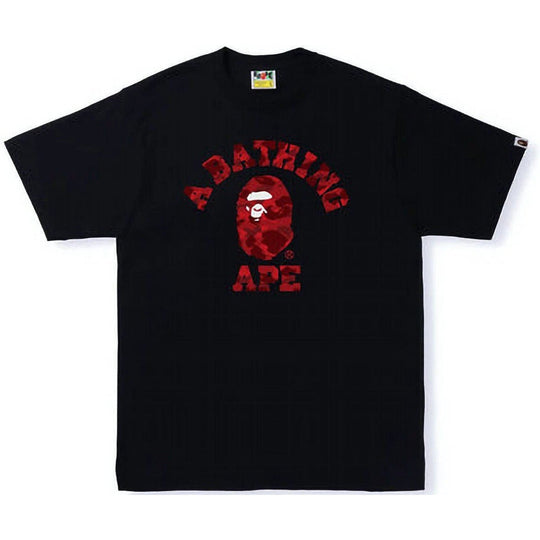 BAPE Color Camo College Tee Black Red