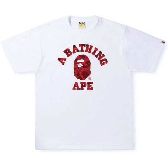 BAPE Color Camo College Tee White Red