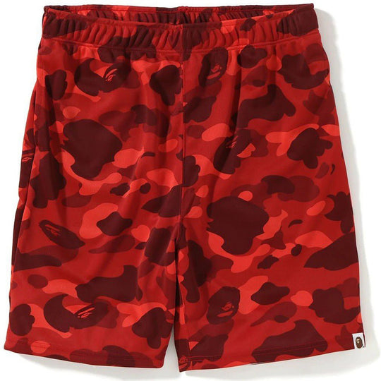 BAPE Color Camo Jersey Shorts Red