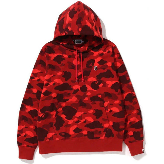 BAPE Color Camo One Point Ape Head Pullover Hoodie Red