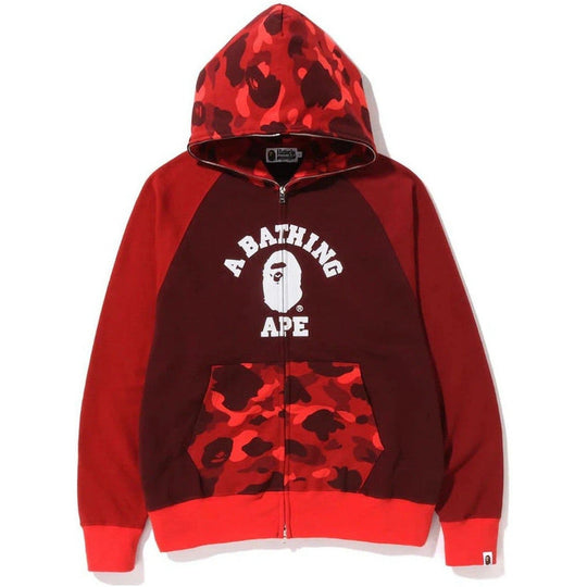 BAPE Color Camo Relaxed Fit Full Zip Hoodie Red