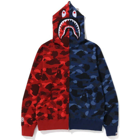 BAPE Color Camo Shark Full Zip Hoodie (FW22) Red Navy