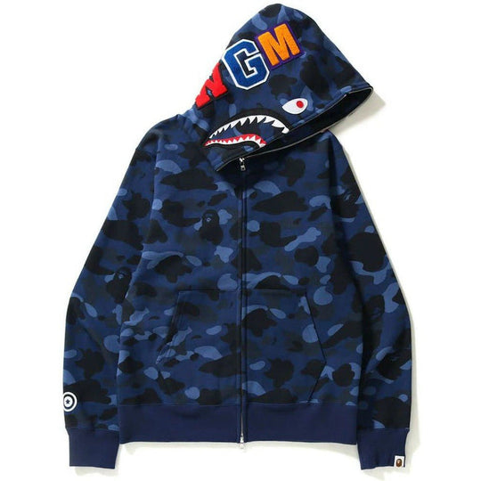 BAPE Color Camo Shark Full Zip Hoodie (SS23) Navy