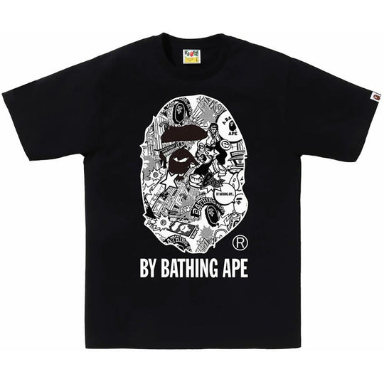 BAPE Comic Art Ape Head Tee Black