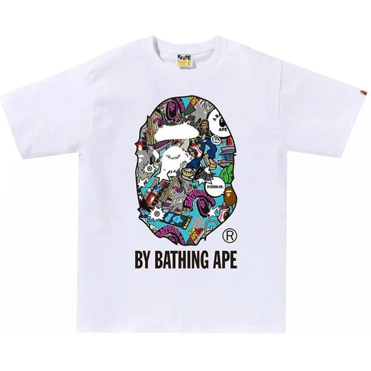 BAPE Comic Art Ape Head Tee White