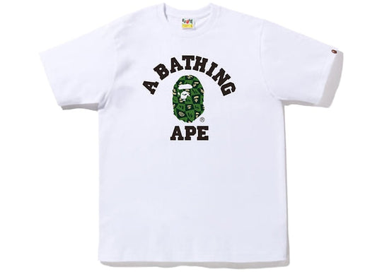 BAPE Distortion College Tee White Green