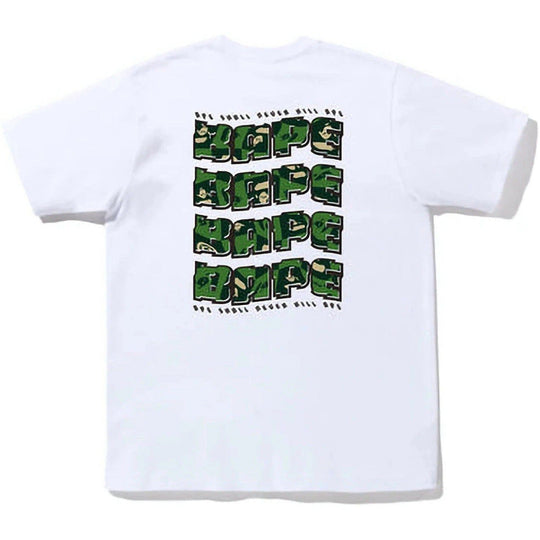 BAPE Distortion Tee White Green