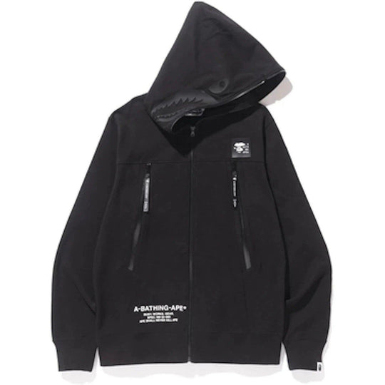 BAPE Double Knit Shark Full Zip Hoodie Black