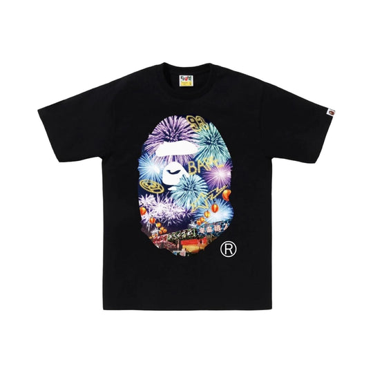 BAPE Fireworks Ape Head Tee Black (Japan Exclusive)