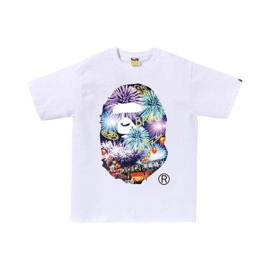 BAPE Fireworks Ape Head Tee White (Japan Exclusive)