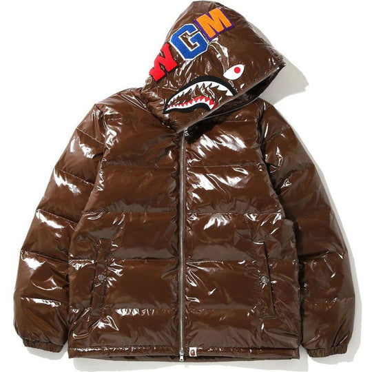 BAPE Glossy Shark Down Jacket Brown