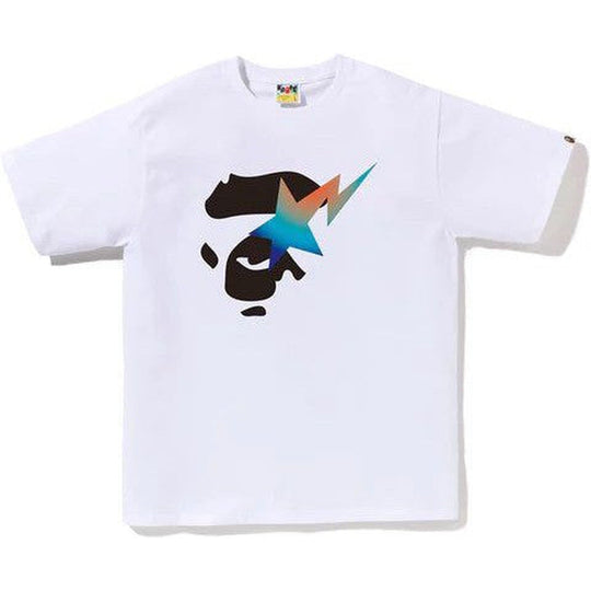 BAPE Graduation Ape Face Sta Tee White