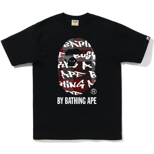 BAPE Graffiti Check By Bathing Ape Tee Black Black