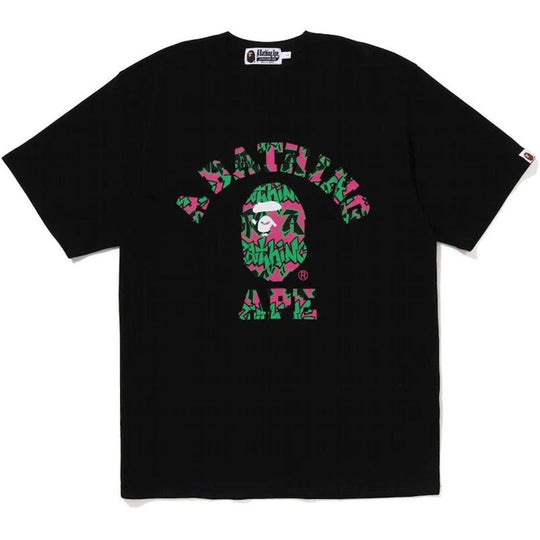 BAPE Graffiti Pattern College Tee Black