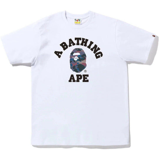 BAPE Grid Camo College Tee (FW22) White Purple